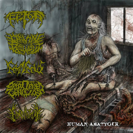 Fetor / Cranial Blowout / Feto In Fetus / Splattered Genocide / Goremitory - Human Abattoir CD cover art