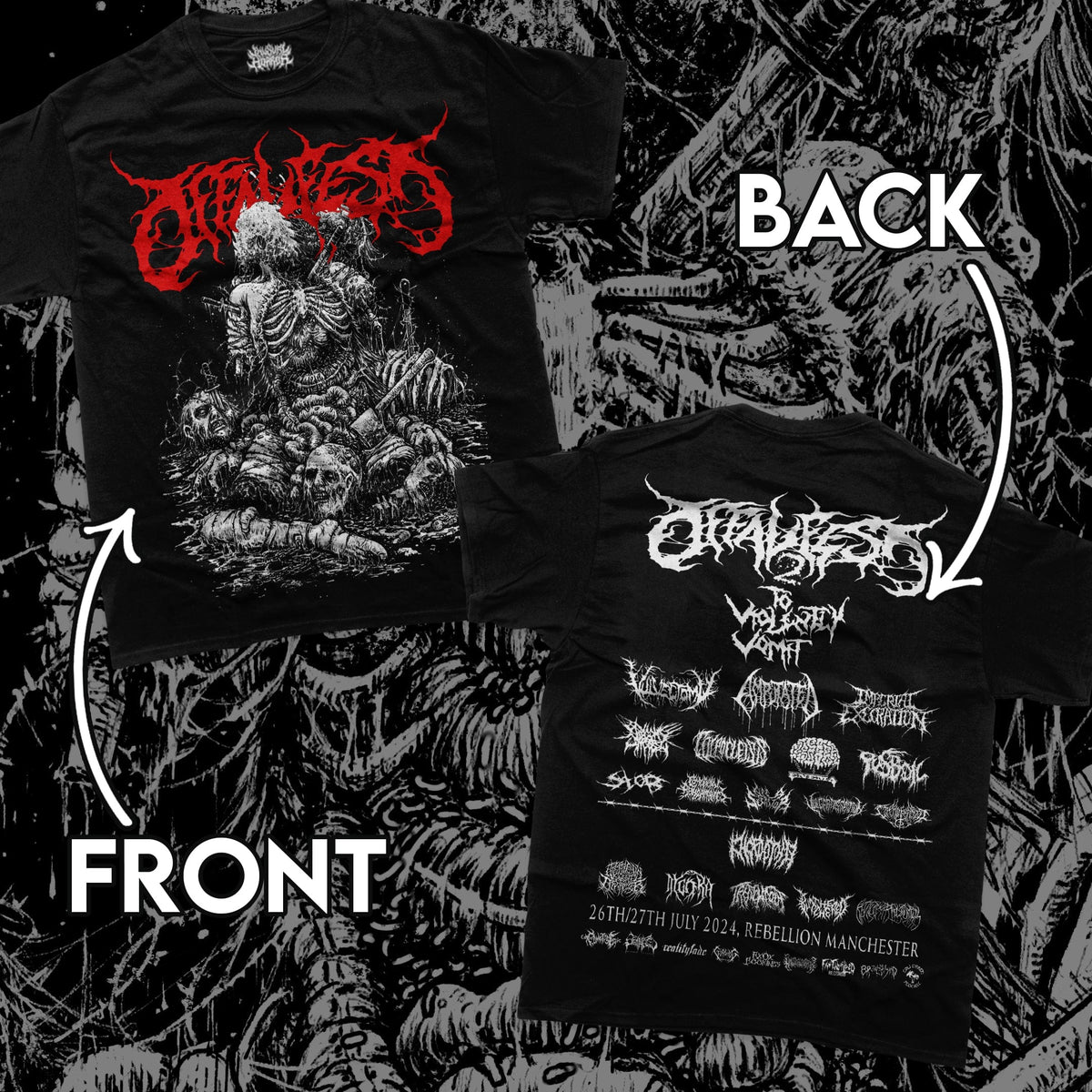Offal Fest 2024 Lineup T-Shirt  -  Unusual Horror