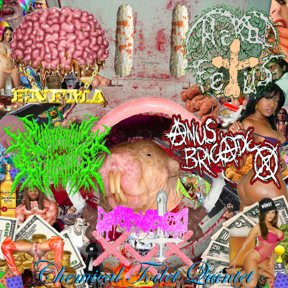 Cerebral Enema / Rektal Detus / Anus Brigade / Defornicated and Shot in Tha Genitals - Chemical Toilet Quintet