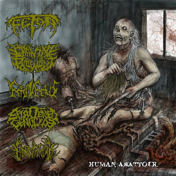Fetor / Cranial Blowout / Feto In Fetus / Splattered Genocide / Goremitory - Human Abattoir CD cover art