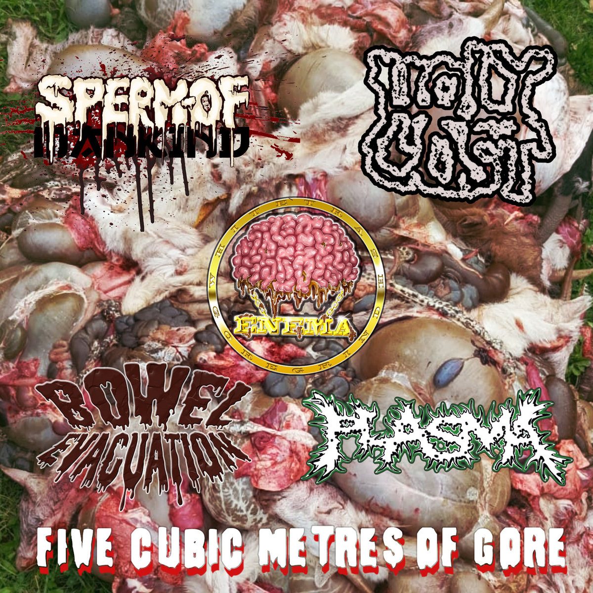 Sperm of Mankind / Holy Co$t / Cerebral Enema / Bowel Evacuation / Plasma - Five Cubic Metres Of Gore CD cover art