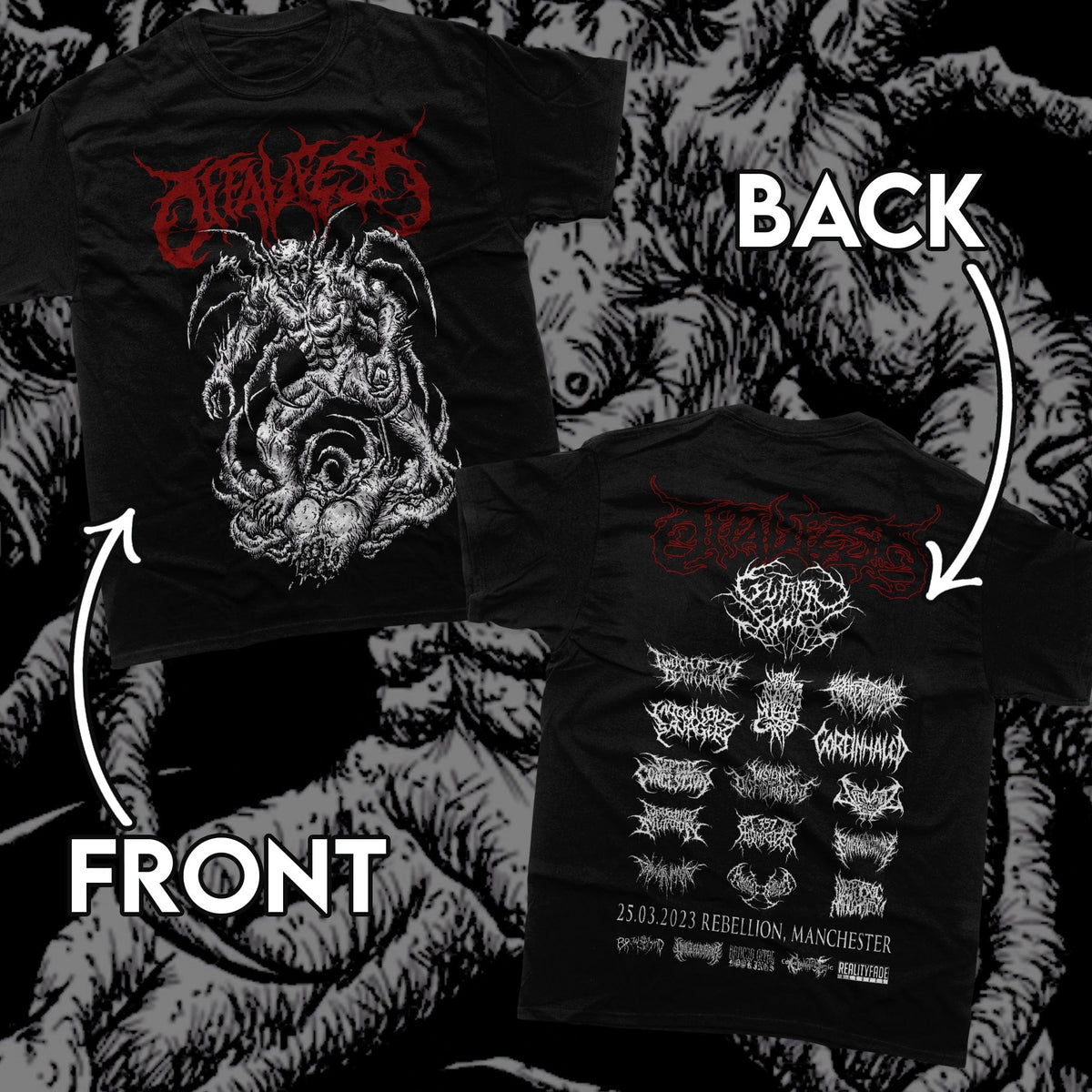 Offal Fest 2023 Lineup T-Shirt  -  Unusual Horror